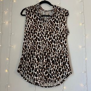 Leopard Print Women’s Blouse Size Large